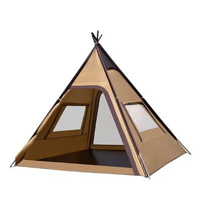 China Camouflage Game House Cotton Canvas Bell Tent Outdoor Camping Glamping Tent / Field Tent 2 Person Casual Outdoor Canvas for sale