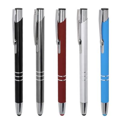 China Promotion Pen Free Sample Metal Soft Touch Pen With Stylus for sale