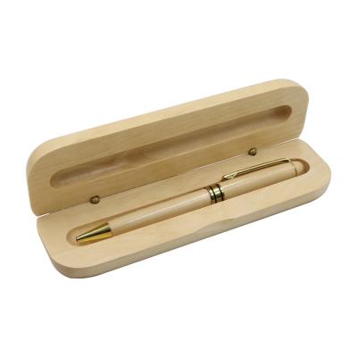 China Recyclable Ready To Ship Maple Wood Ballpoint Pen With Box Wood Pen Set Pen Box Wood for sale