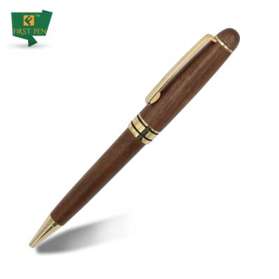 China office & School Pen Hot Selling Wooden Pen With Metal Decorate for sale