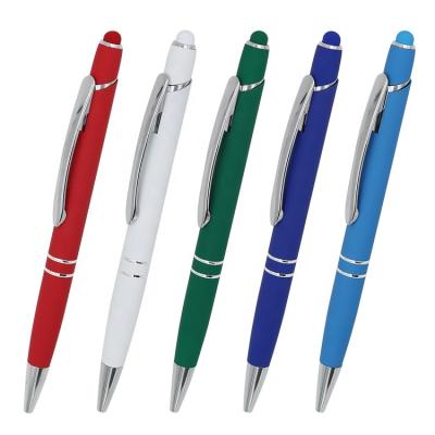 China Click Action New Arrival Soft Tip Pen Logo Metal Stylus Pen Rubber Stylus Pen for sale