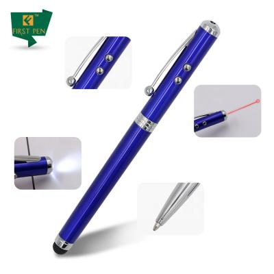 China Mobile Phone 4 in 1 Free Ball Pen Indicator Laser Indicator Pen, Tablet Stylus Pen, Flashlight Stylus Pen for sale