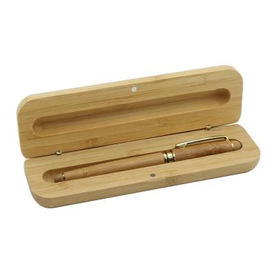 China 2 Pieces Recyclable Executive Bamboo Roller Pen With Storage Bamboo Case Bamboo Pen With Box for sale