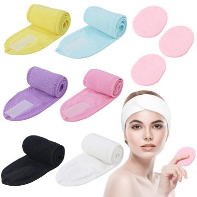 China Sports Spa Headband Whaline Terry Cloth Headband Facial Wrap 4 Counts Stretch Towel for Bath, Makeup and Sports for sale