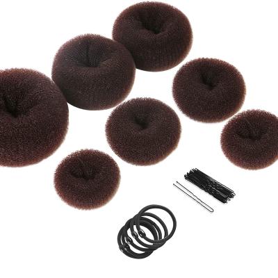 China Sweet Donut Hair Bun Maker 7 Piece Ring Style Bun Maker Set with Hair Bun Makers for sale