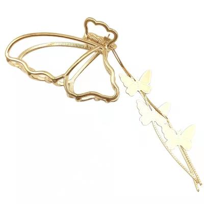 China Soft Butterfly Clips 1PCS Metal Claw Large Non-slip Gold Clamps AccessoriesTassel Hair Cat for sale