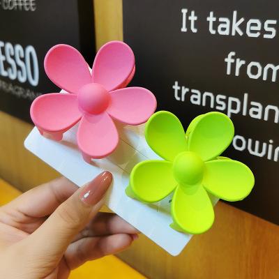 China Japan and South Korea Hair Claw Clips Flower Shaped Plastic Jaw Clips Non Slip Turtle Hair Clips Barrette Hair Accessories for Women Girls Headwear for sale