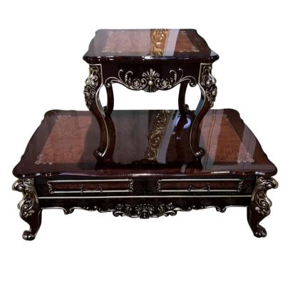 China European luxury antique gold coffee table set for sale