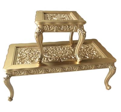 China European Style Luxury Small Volume Coffee Table With Glass for sale