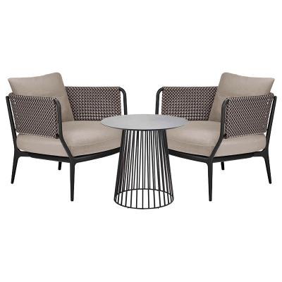 China Waterproof Outdoor sofa rattan chairs combination villa garden furniture outdoor sun room terrace patio balcony wicker table and chairs for sale