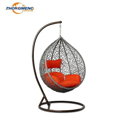 China Modern outdoor garden furniture patio rattan swing chair with stand for sale