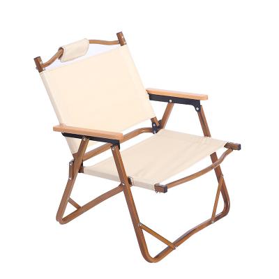 China Waterproof Lightweight portable outdoor camping picnic wood grain folding chair for sale