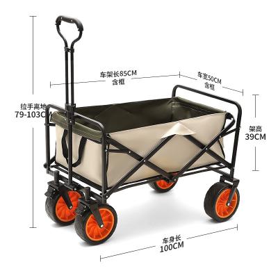 China Push/Pull Outdoor hand-pulled folding campsite trailer grocery shopping camping stall camping trolley camping trolley for sale