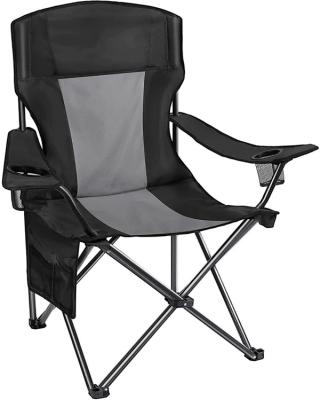 China Easy transport outdoor Camping Folding Chair Padded Quad Arm Chair with Large Cup Holders, Side Organizer & Back Pocket for Outdoor, Camp, Indo for sale