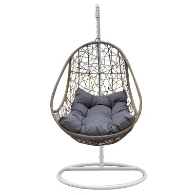 China Waterproof Wholesale Outdoor Garden Curved Rocking Egg Chair PE Rattan Swing chair for sale