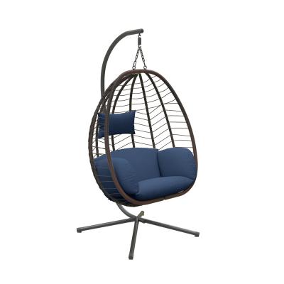 China Waterproof Garden outdoor furniture hanging patio swing chair Pe rattan hammock for sale