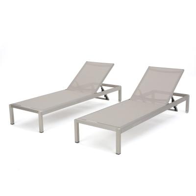 China Adjustable Outdoor Aluminum Chaise Lounges with Mesh Seat Adjustable Pool Lounge Chair for sale