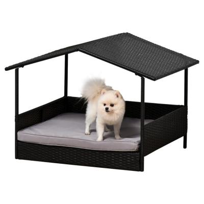 China Washable and water-resistant Factory Wholesale Four Season PE Wicker Rattan Dog Kennel Pet Bed Sofa for sale