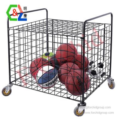 China Excellent Performance Metal Rolling Sports Ball Storage Hopper And Equipment Cart for sale