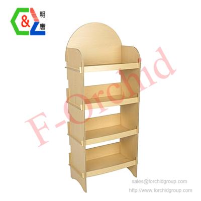 China Single Sided Advertising Wooden Shelf Bread, Wine, Vegetables Display Rack for sale