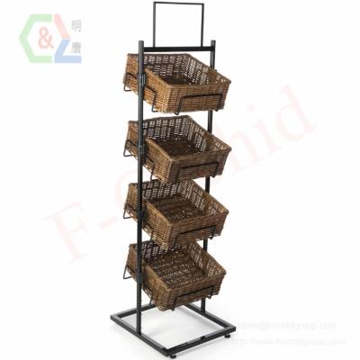 China Corrosion Protection 4 Tier Basket Rack, Double Sided Header, Metal Rack, Wicker for sale