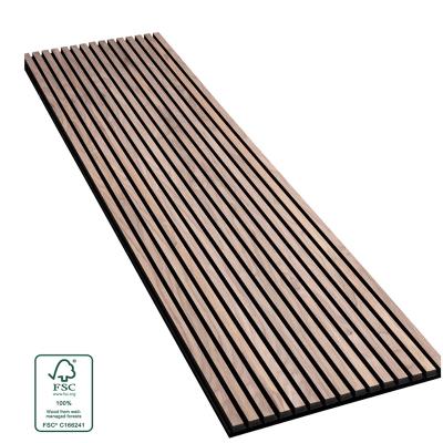 China Walnut Contemporary Acoustic Polyester SlatWall Wall Panel Acupanel Acupanel for sale