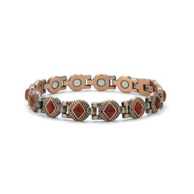 China Winfavour Environmentally Friendly Fashion Red Agate Neodymium Magnet Pure Copper Magnetic Bracelet for sale