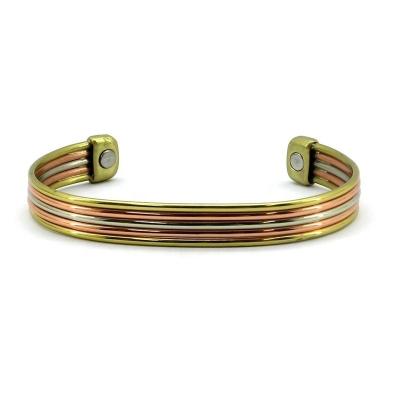 China New Design Good Quality Environment Friendly Copper Winfavor North Polarity To Skin Copper Bracelets For Men for sale