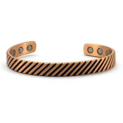 China Winfavour Environmental Friendly Flexible Copper High Quality Bio Element Shine Magnetic Solid Copper Bracelet Copper Clad Bracelet for sale