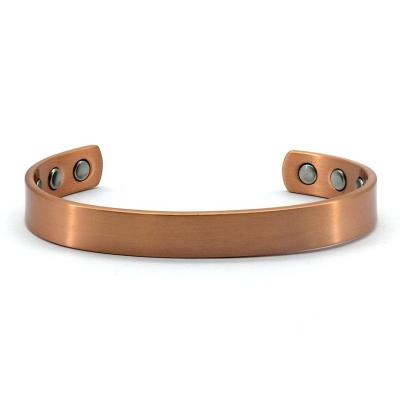 China Winfavor Environmentally Friendly Make Your Own Custom Medical Personalized ID Cuff Bangle Pure Copper Open Bangle for sale