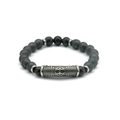 China Winfavour Environmental Friendly Personal Black Turquoise Hematite Bracelet Men Magnetic Frosted Stainless Steel for sale