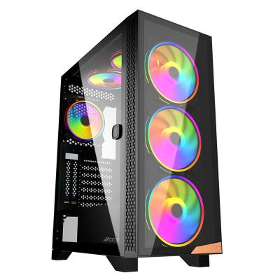 China Newest Popular Computer Desk Flexible Tempered Glass ATX Tower Computer Gaming Envelope USB3.0 Mi PC Cabinet for sale