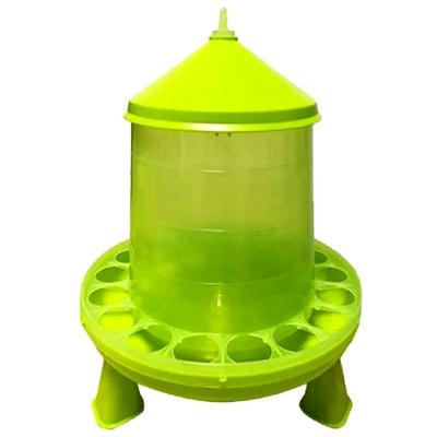 China PE Visible Farm Poultry Equipment High Capacity Plastic Poultry Step Up Chicken Feeder With Tall Legs for sale