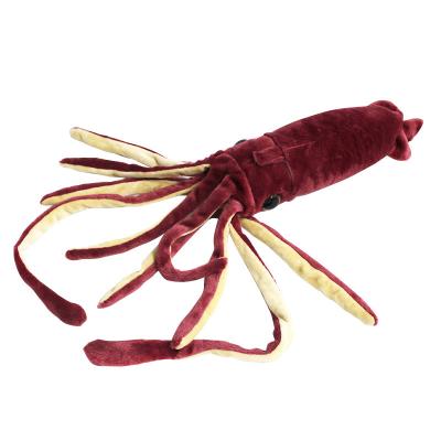 China Stuffed Wine Red Simulation 65CM Octopus Doll Squid Plush Pillow for sale