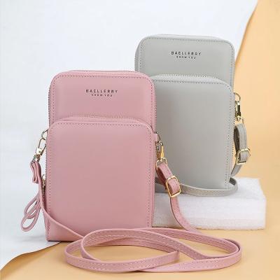 China 2021 Color Anti-theft Cross - Body Mobile Phone Fashion Wallet Bag For Women Hand Girls Small Purse for sale