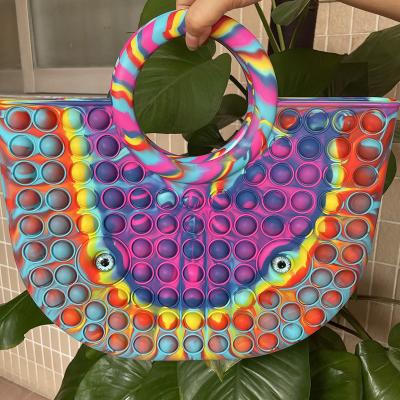 China 2021 new fashion amazon silicone bubble bustle person handbags ladies trigger pops her bags for sale