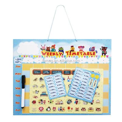 China OEM Good Quality Multicolor Lovely Learning Magnetic Board For Kids Children Timetable for sale