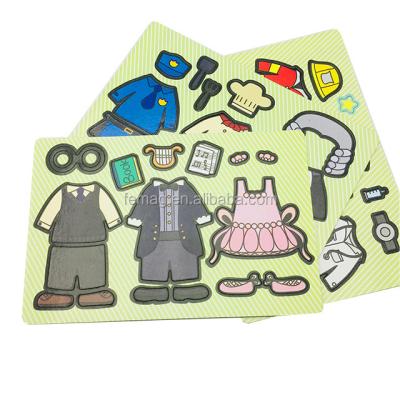 China Tailor Made Role Playing Game 2022 NEW First Kids Learning All About Profession Dress Up Magnetic Role Playing Game Set For Kids for sale