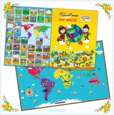 China E1010 Wholesales High Quality For Kindergarten World Map Puzzle Magnetic Studying Resources E1010 for sale