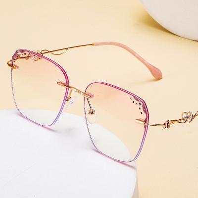 China Comfort Women Glasses Frames Glass Myopia Fashion Metal Frame Optical Clear Prescription Eyewear Computer Transparent Glasses for sale