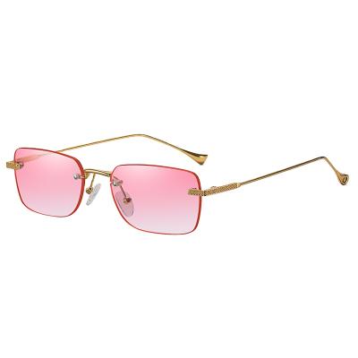 China 2022 NEW Vintage Fashion Rimless Fashion Rimless Sun Glass Women's Fashionable Custom Cool Men Vintage Vapor PUNK Small for sale