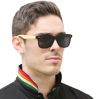 China Fashion Sunglasses Shape Square Sunnies Men's Bamboo Sunglasses Custom Fashion Spring Temple Wood Polarized Sun Glasses for sale