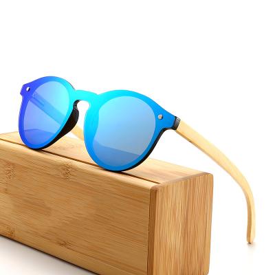 China Wooden Mirrored Luxury Sunglasses Bamboo Lens Temple Polarized Shades Classic Fashion Sunglasses Men's Retro Sun Glasses for sale