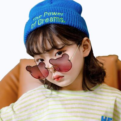 China Hot Selling Cute Fashion Sunglasses Kids Round Panda Head Brown Pink Luxury Sun Bear Sunglasses Girls Fashionable Glass Shades Designer for sale