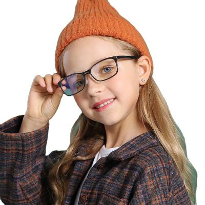 China Square Blue Light Blocking New TR90 Anti Ray Children Frames Blue Light Blocking Glasses Square Thin Flexible Glass Material Blue Sight For Child Computer for sale