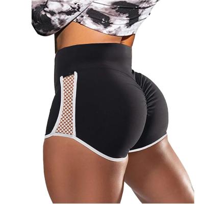 China 2021 breathable new high-waisted belly lift butt hollow out stitching shorts in stock for sale