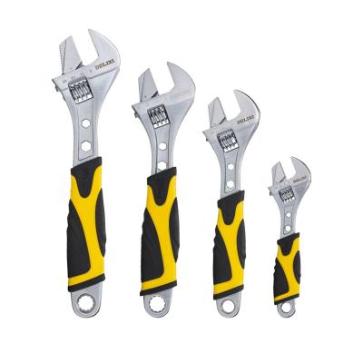 China CRV Factory Hot Selling Six Inch Big Open Adjustable Wrench for sale