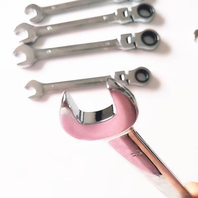 China Low Price 6PCS Chrome Vanadium Steel Flexible Plastic Frame Ratchet Wrench Set for sale