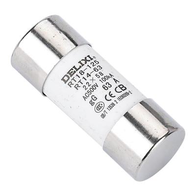 China delixi brand LOW VOLTAGE CE Cylindrical Cb good low voltage fuse RT18 price for sale