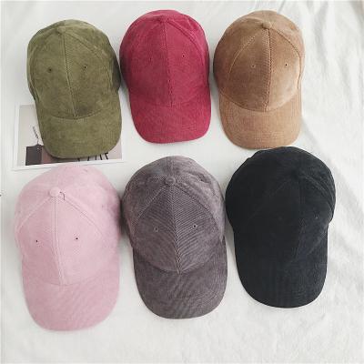 China JOINT Multi Color Vintage Custom Baseball Cap Embroidered Corduroy 6 Panel Blank Dad Hat for sale